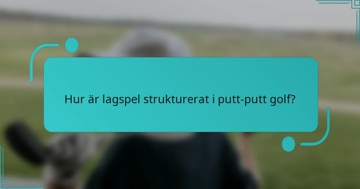 Hur är lagspel strukturerat i putt-putt golf?