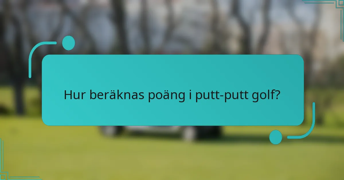 Hur beräknas poäng i putt-putt golf?