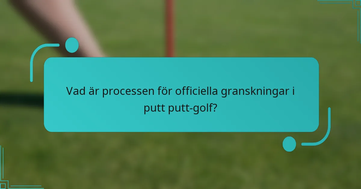 Vad är processen för officiella granskningar i putt putt-golf?