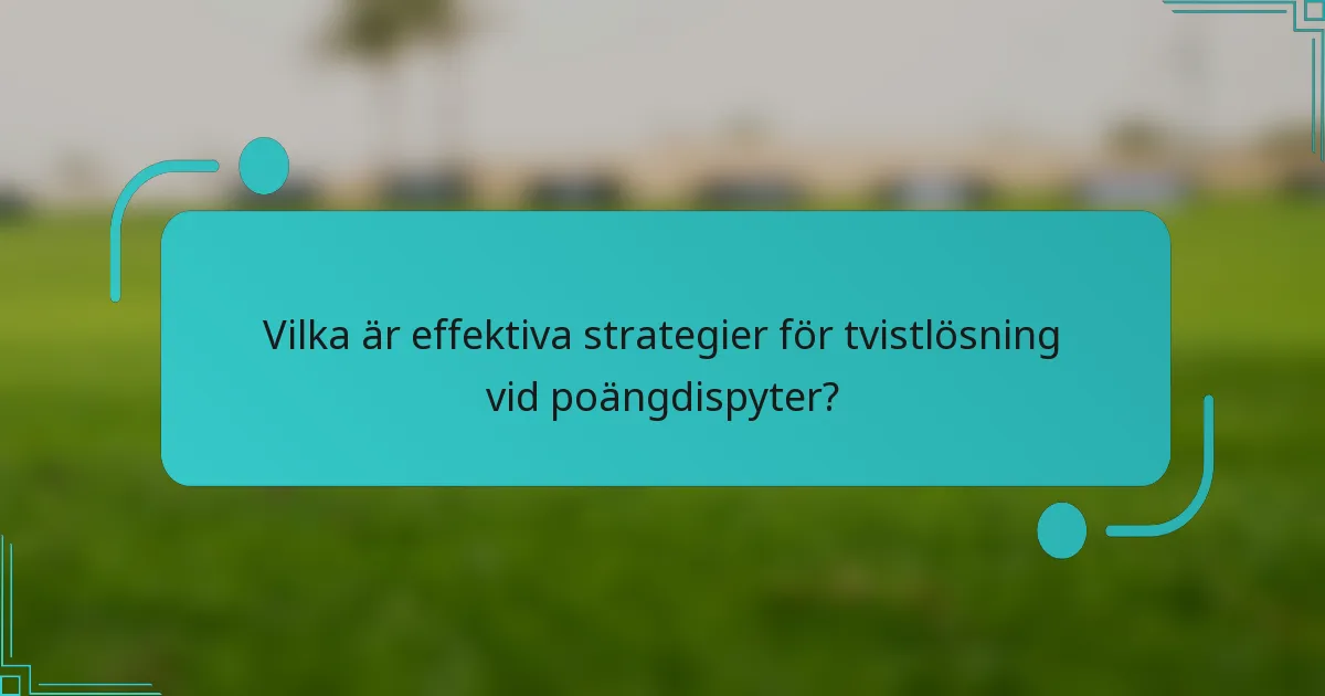 Vilka är effektiva strategier för tvistlösning vid poängdispyter?